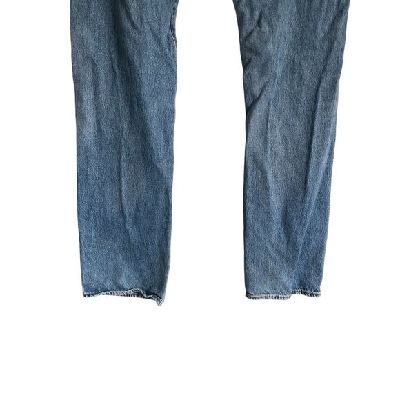 Levi's 501 Jeans Button Fly Torn Belt Loop Medium Blue Wash W38 L34 - Picture 12 of 13